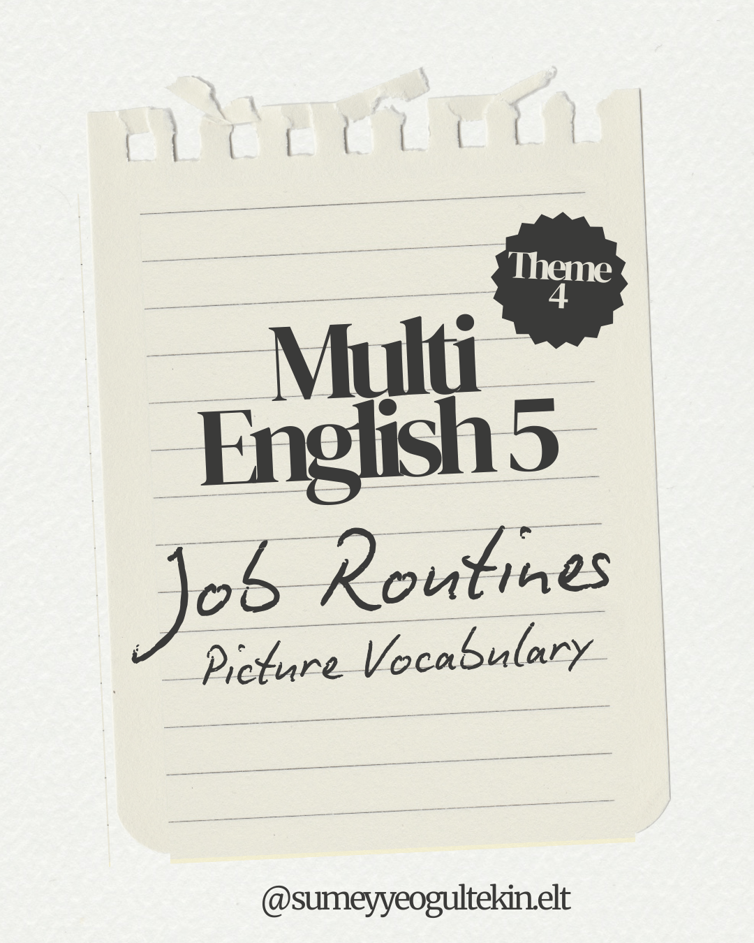 Multi English 5 - Job Routines (Picture Vocabulary)